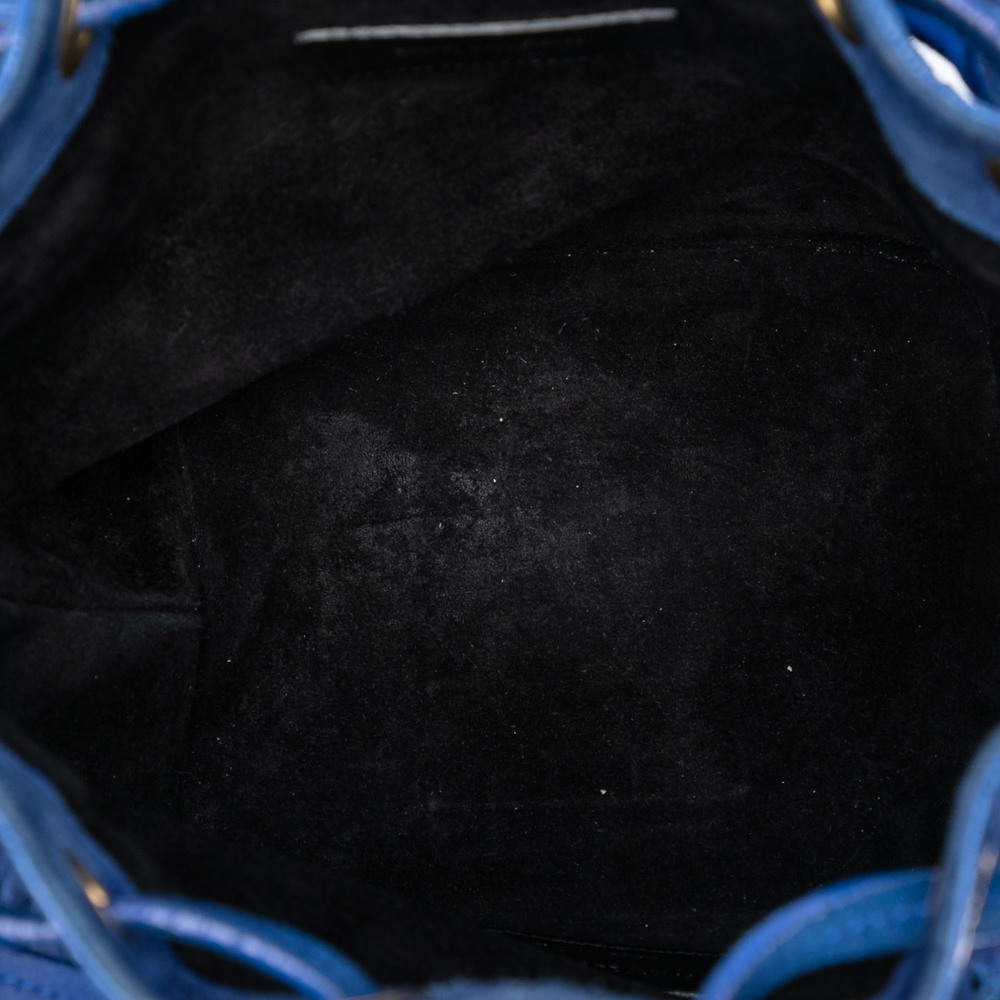 Pre-Loved Saint Laurent Small Suede Emmanuelle Fringe Bucket Bag - Picture 4 of 5